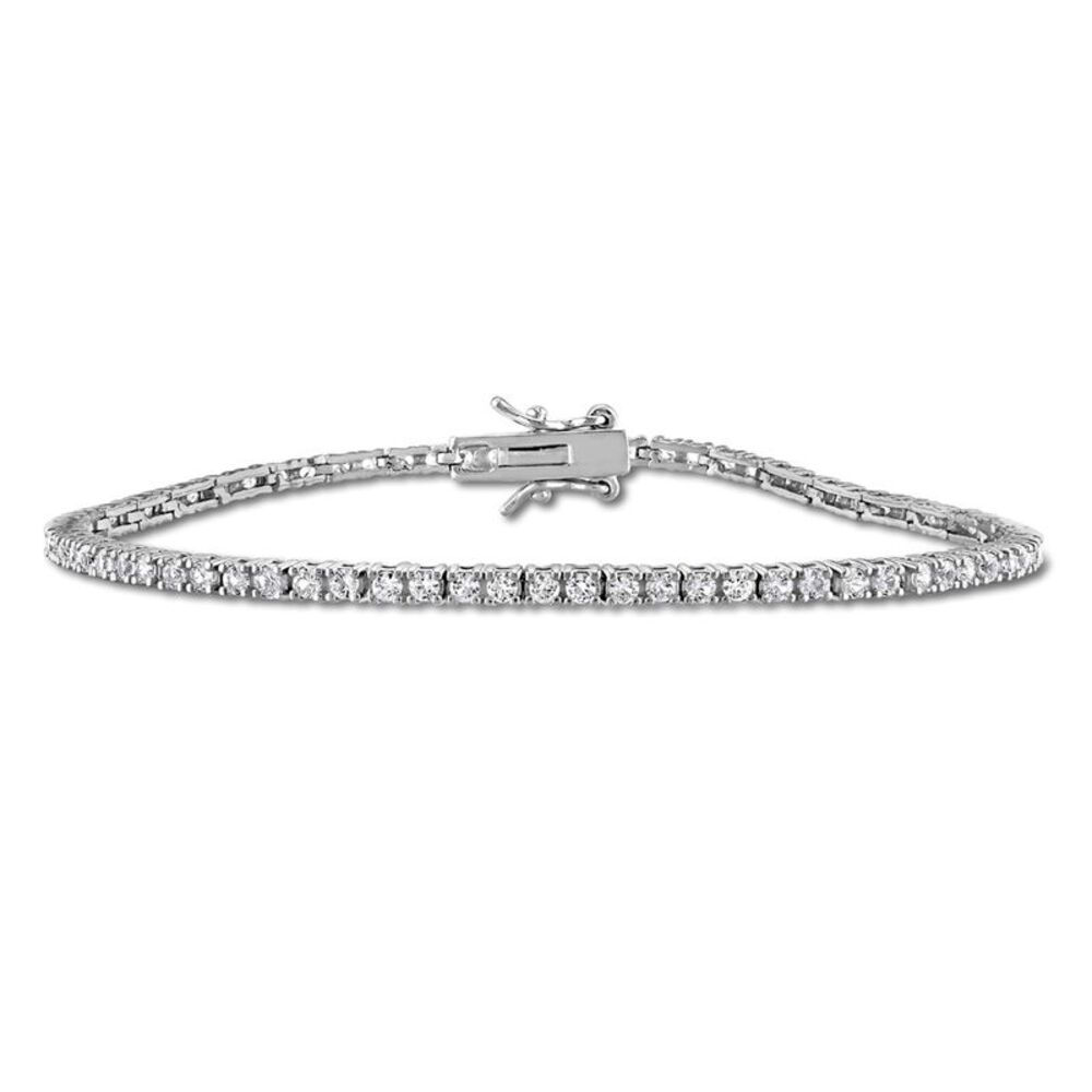 2.31 Carat (ctw) Lab-Created White Sapphire Tennis Bracelet Sterling Silver